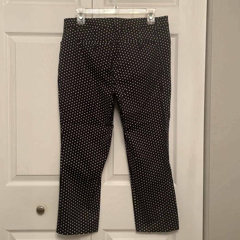 NWT $43 New York & Company Polka Dots Crop Pants 7th Avenue Pants Black & White - Picture 3 of 16